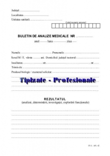 Buletin de Analize Medicale  A5