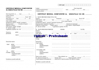 Certificat Medical Constatator al Nascutului Viu A4